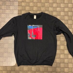 Uniqlo Black Crewneck Sweatshirt with Red and Blue Graphic